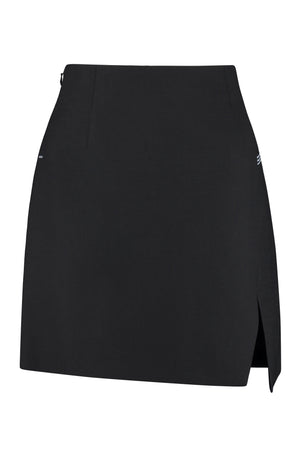 Wool-blend mini skirt-0